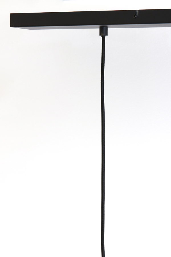 Hanglamp 3l 100x22x32 Cm Lekar Zwart Smoked Glas
