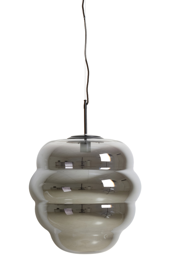 Hanging Lamp 45 215 48 Cm Misty Smoked Glass Matt Black