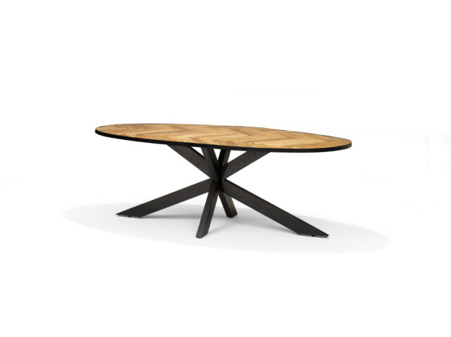 Eetkamertafel Agra 8211 Mango Herringbone 8211 220x100cm 8211 Ovaal