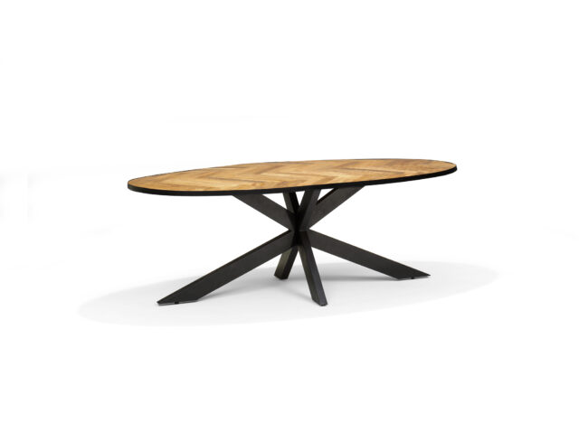 Eetkamertafel Agra 8211 Mango Herringbone 8211 220x100cm 8211 Ovaal
