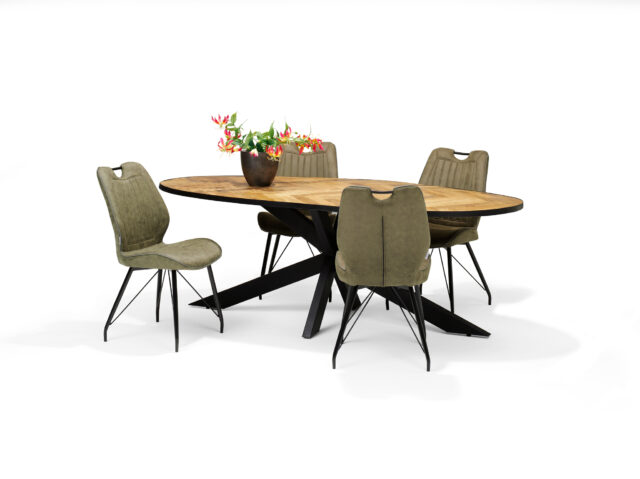 Eetkamertafel Agra 8211 Mango Herringbone 8211 220x100cm 8211 Ovaal