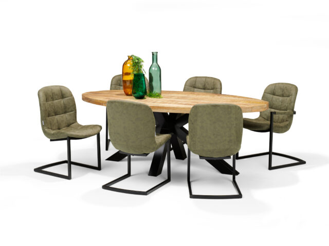 Eetkamertafel Stenvad 8211 Mangohout 8211 240x100cm Ovaal
