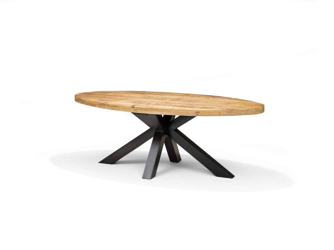 Eetkamertafel Stenvad 8211 Mangohout 8211 Metaal 8211 240 215 100 Cm 8211 Ovaal Eetkamertafel Stenvad 8211 Mangohout 8211 Metaal 8211 240 215 100 Cm 8211 Ovaal