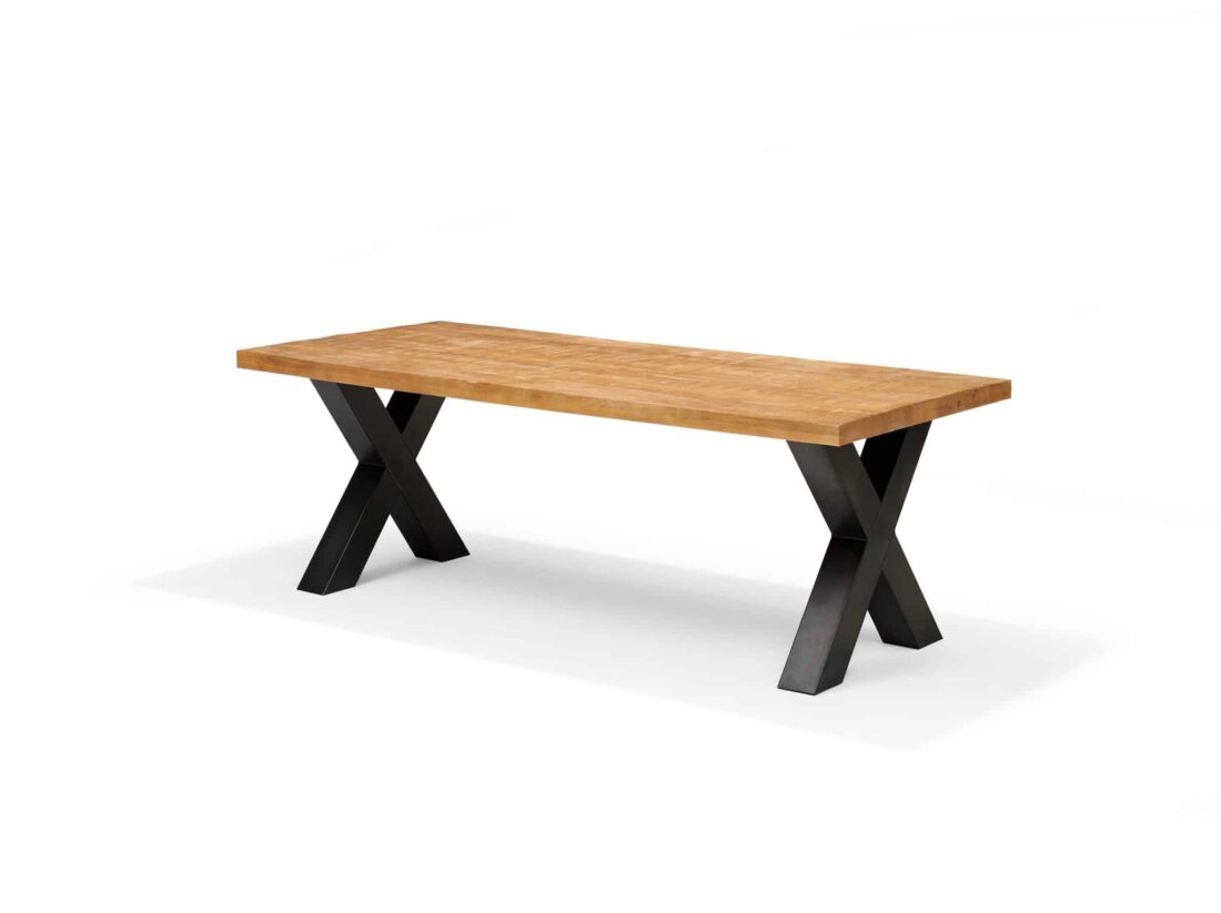 Eetkamertafel Xilo 8211 Mangohout 8211 Metaal 8211 200 215 100 Cm