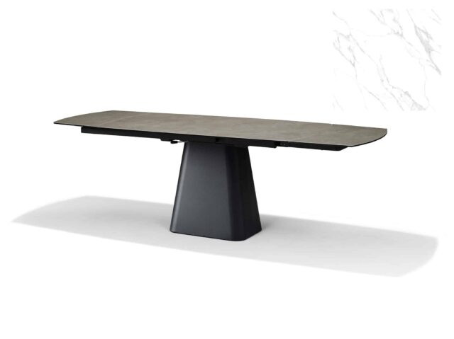 Eetkamertafel Rick 8211 Uitschuif 160 215 90 Cm 2x40cm 8211 Deckstone Wit Marmer