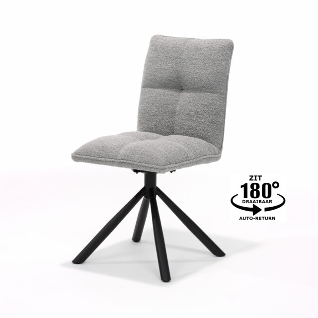 Eetkamerstoel Leon Mt2 Stof Alpine Steel 149 Draaivoet 180
