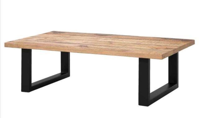 Salontafel Up Mezz 8211 Mangohout 8211 Metaal 8211 140 215 80 Cm