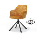 Armstoel Clio T2 - Aurora Velours Gold, draaivoet 360