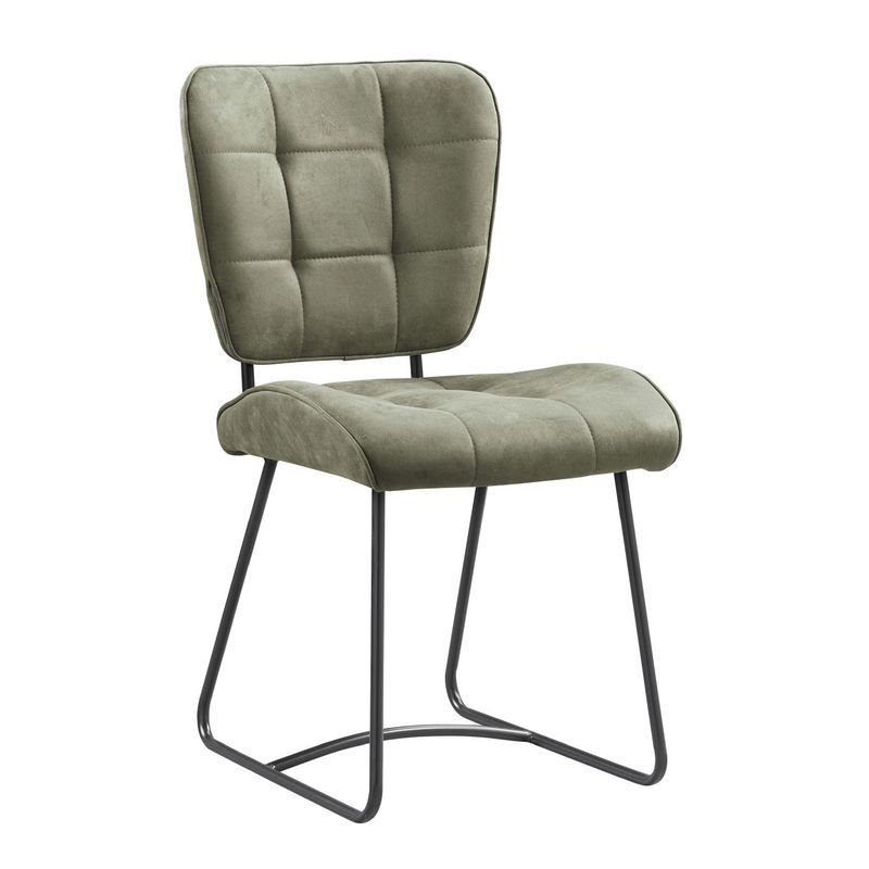 Eetkamerstoel Bailey Sl Zwart 8211 Stof Soft Groen