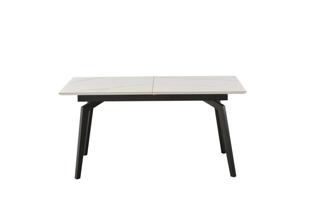 Eetkamertafel Venus Uitschuif 160 215 90 1 X 40cm Deckstone Wit Marmer