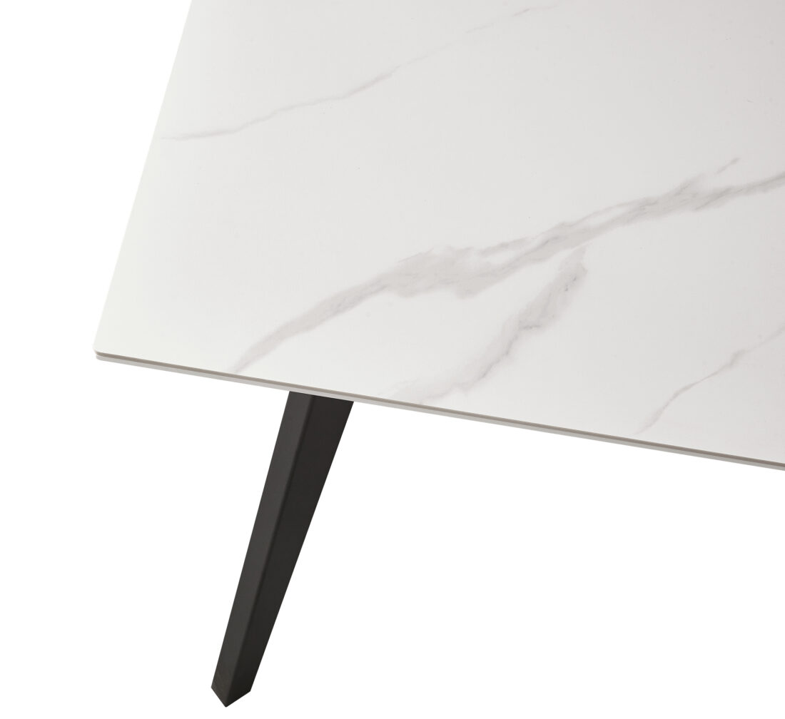 Eetkamertafel Venus Uitschuif 160 215 90 1 X 40cm Deckstone Wit Marmer