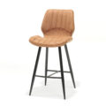 Barkruk Brenn zwart Stof Soft Cognac