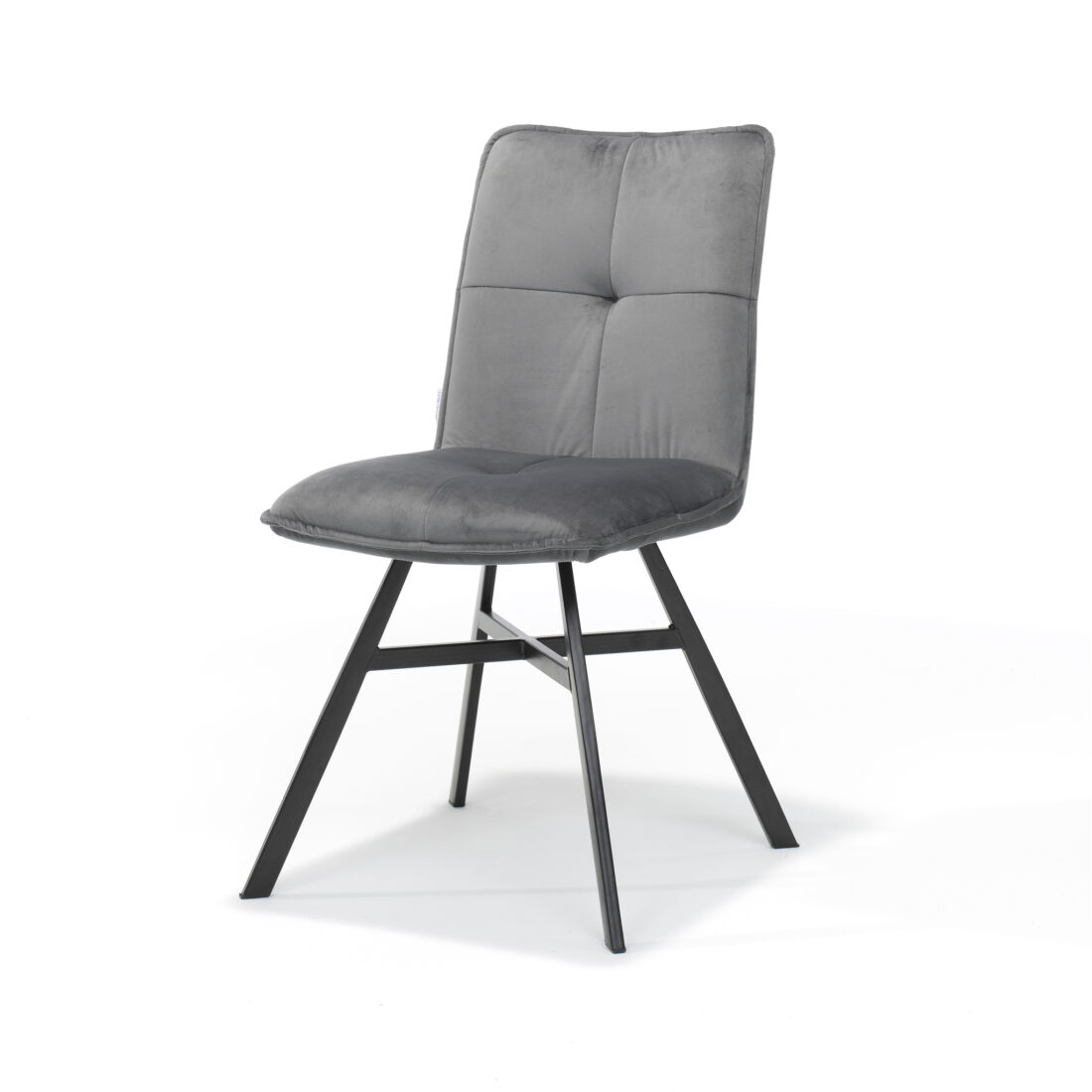 Eetkamerstoel Ramon Zwart 8211 Stof Velours Grijs