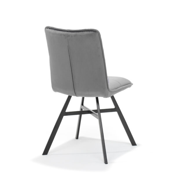 Eetkamerstoel Ramon Zwart 8211 Stof Velours Grijs