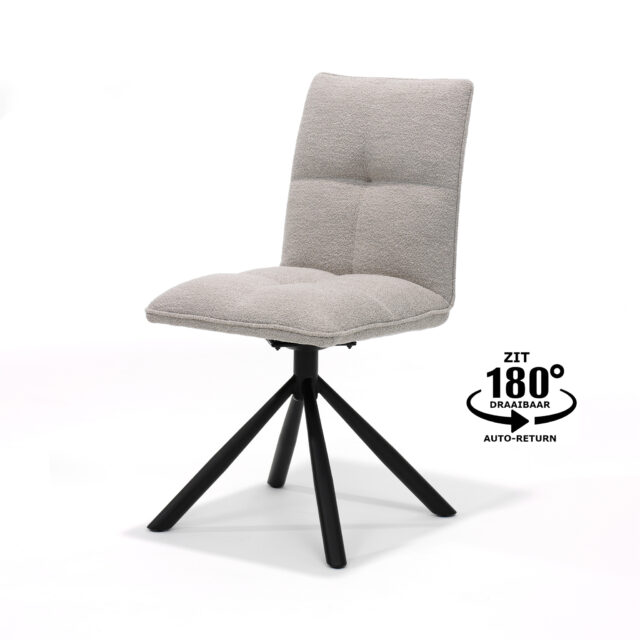 Eetkamerstoel Leon Mt2 Stof Alpine Natural 01 Draaivoet 180