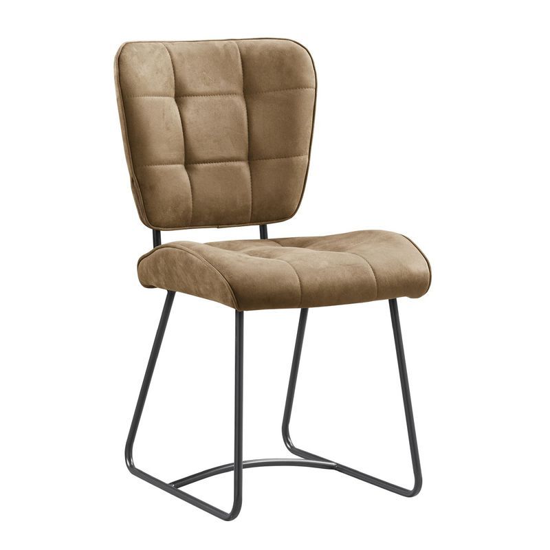 Eetkamerstoel Bailey Sl Zwart 8211 Stof Soft Cognac