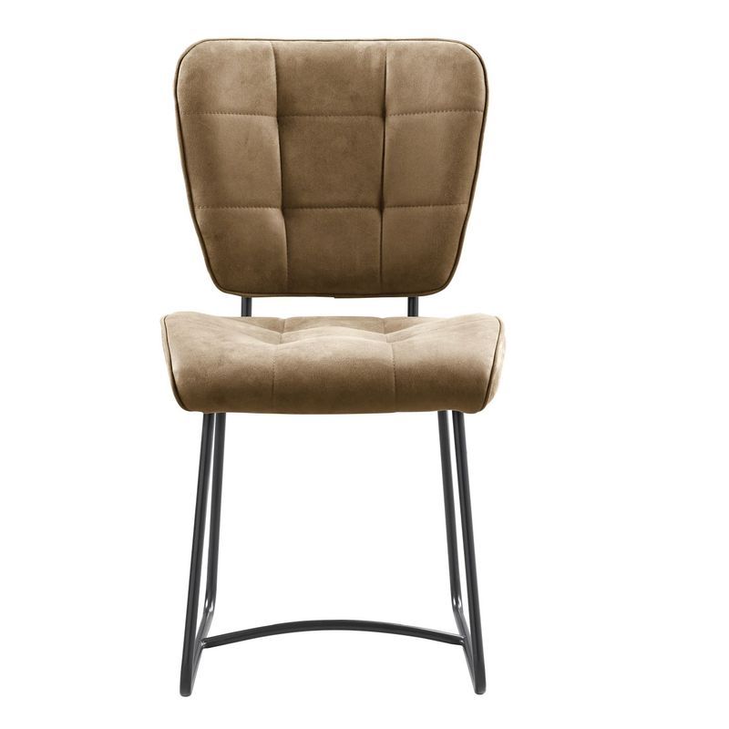 Eetkamerstoel Bailey Sl Zwart 8211 Stof Soft Cognac