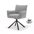 Armstoel Focus - Stof Oasis Grey - draaivoet zwart