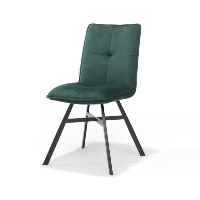 Eetkamerstoel Ramon Zwart 8211 Stof Velours Groen