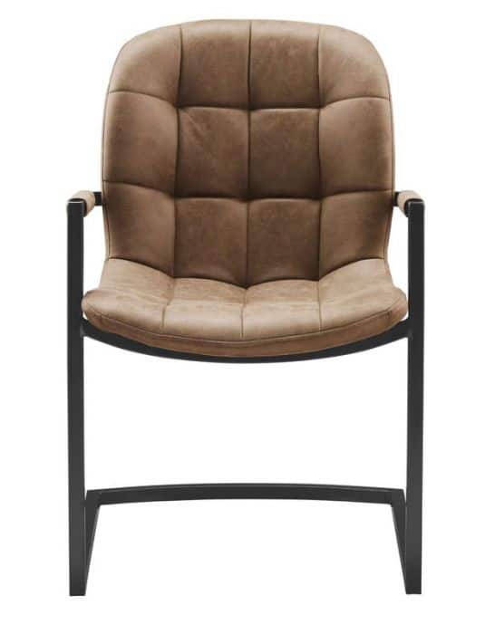 Armstoel Savannah Zwart 8211 Stof Soft Cognac