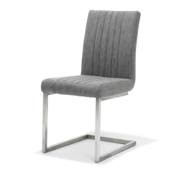 Eetkamerstoel Pleat Rvs Africa Pu Grijs Ms 12 Ukfr