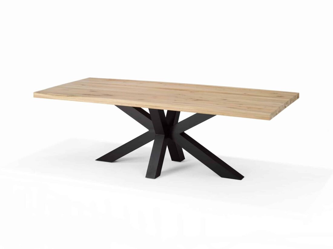 Eetkamertafel Stenvad 8211 Eiken Dessert 8211 Metaal 8211 200 215 100 Cm 8211 Dikte 6 Cm