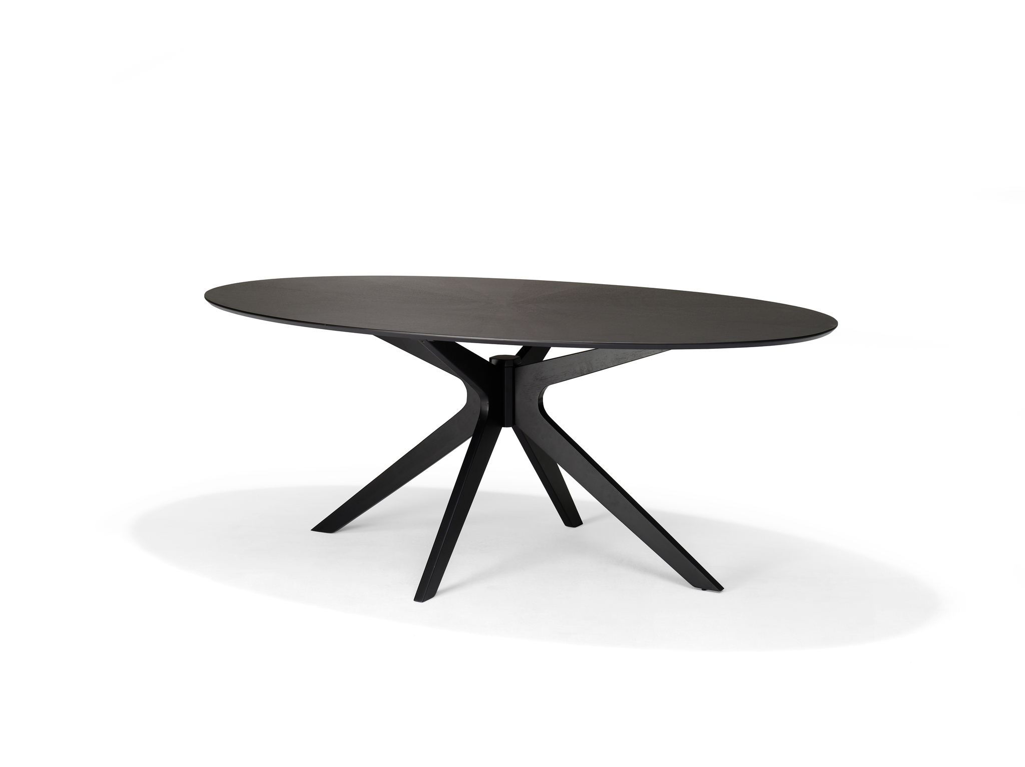 Eetkamertafel Julia 200x110 Ovaal Zwart Eiken