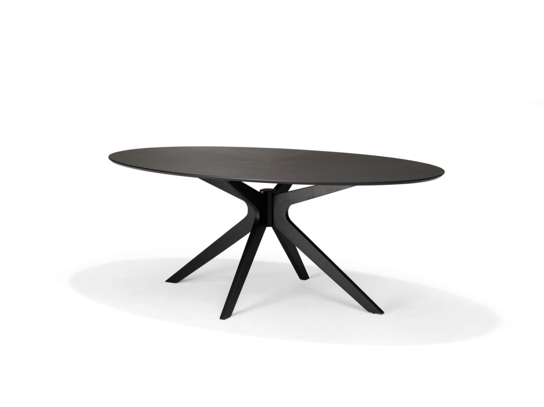 Eetkamertafel Julia 200x110 Ovaal Zwart Eiken
