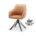 Armstoel Berry draaivoet - Stof Soft Cognac