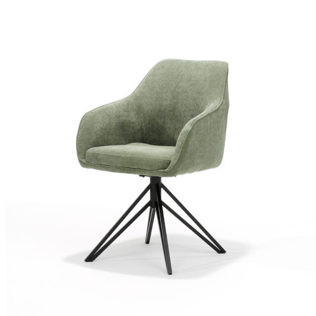 Armstoel Blues 8211 Ribstof Groen 8211 Draaivoet