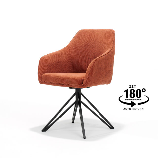 Armstoel Blues 8211 Ribstof Copper 8211 Draaivoet