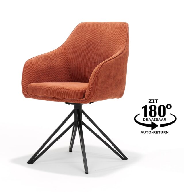 Armstoel Blues 8211 Ribstof Copper 8211 Draaivoet