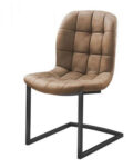 Eetkamerstoel Savannah zwart - Stof Soft Cognac