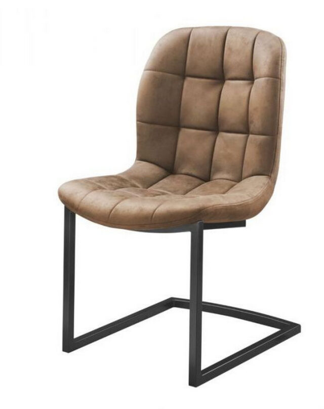 Eetkamerstoel Savannah Zwart 8211 Stof Soft Cognac