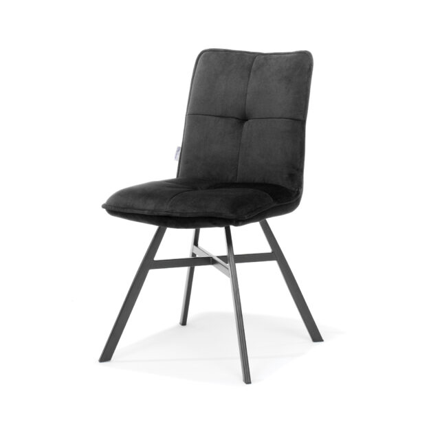 Eetkamerstoel Ramon Zwart 8211 Stof Velours Zwart