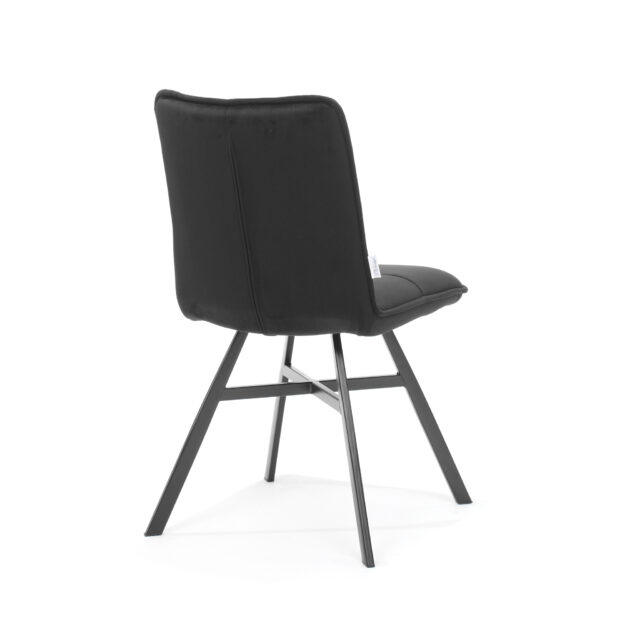 Eetkamerstoel Ramon Zwart 8211 Stof Velours Zwart