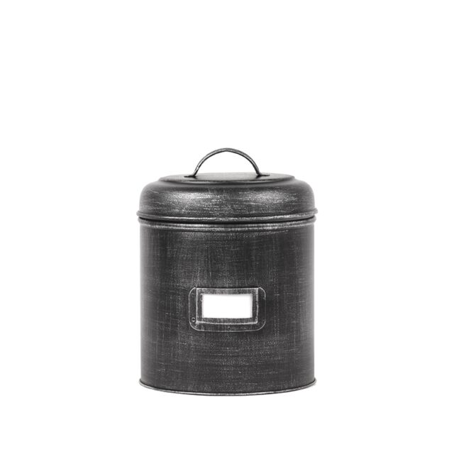 Opbergblik 8211 Zwart 8211 Metaal 8211 M 8211 14x14x20 Cm