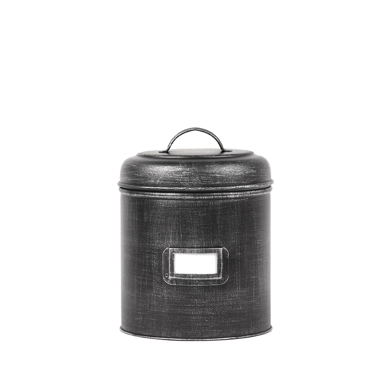 Opbergblik 8211 Zwart 8211 Metaal 8211 M 8211 14x14x20 Cm