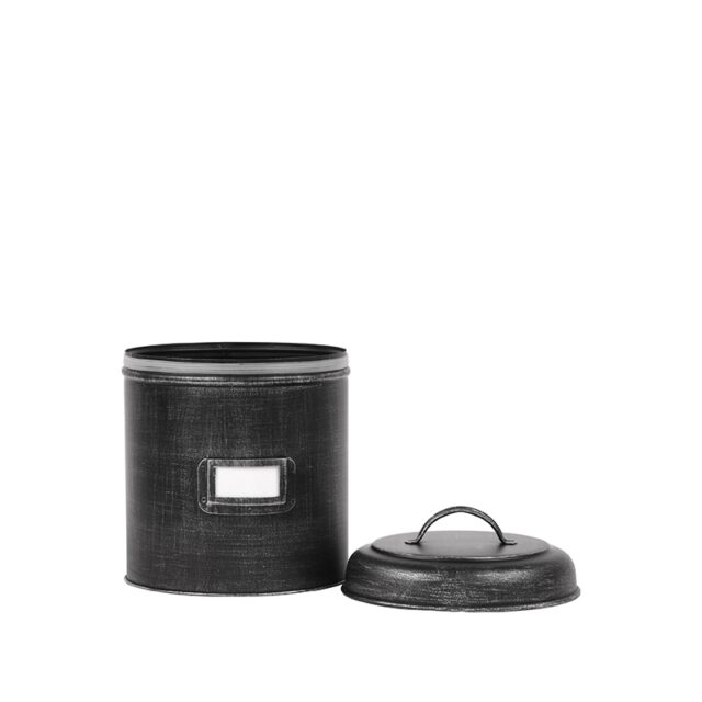 Opbergblik 8211 Zwart 8211 Metaal 8211 M 8211 14x14x20 Cm