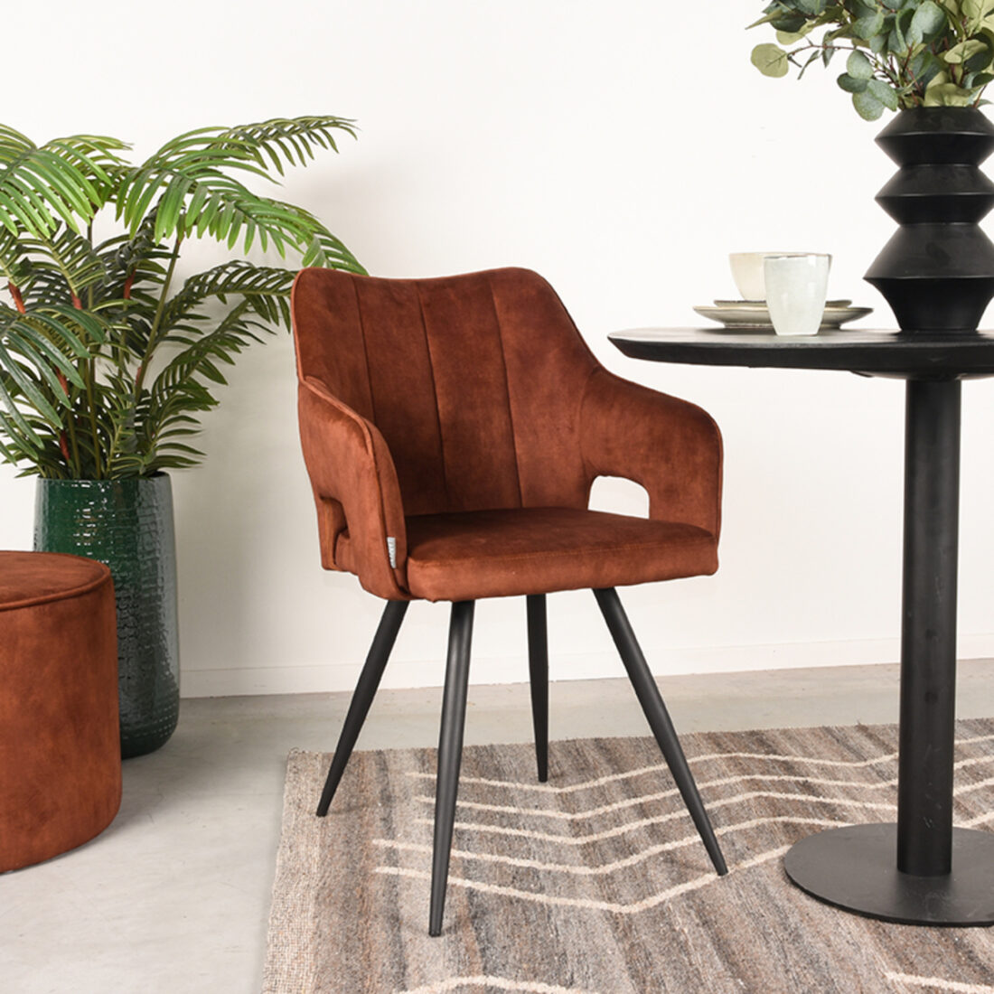 Eetkamerstoel Noud 8211 Rust 8211 Velours