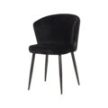 Eetkamerstoel Wave - Zwart - Fluweel (minimale bestelling 2 stuks)