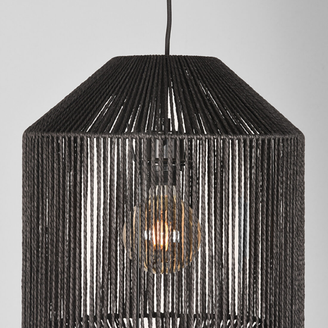 Label51 Hanglamp Ibiza 8211 Zwart 8211 Jute 8211 1 Lichts Cilinder