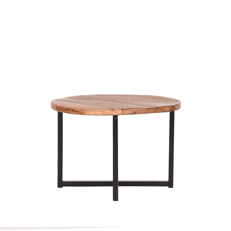 Label51 Bijzettafel Dex 8211 Rough 8211 Mangohout 8211 Rond 8211 60 Cm