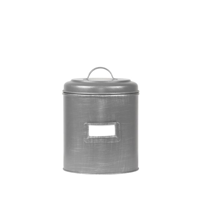 Opbergblik 8211 Antiek Grijs 8211 Metaal 8211 M 8211 14x14x20 Cm