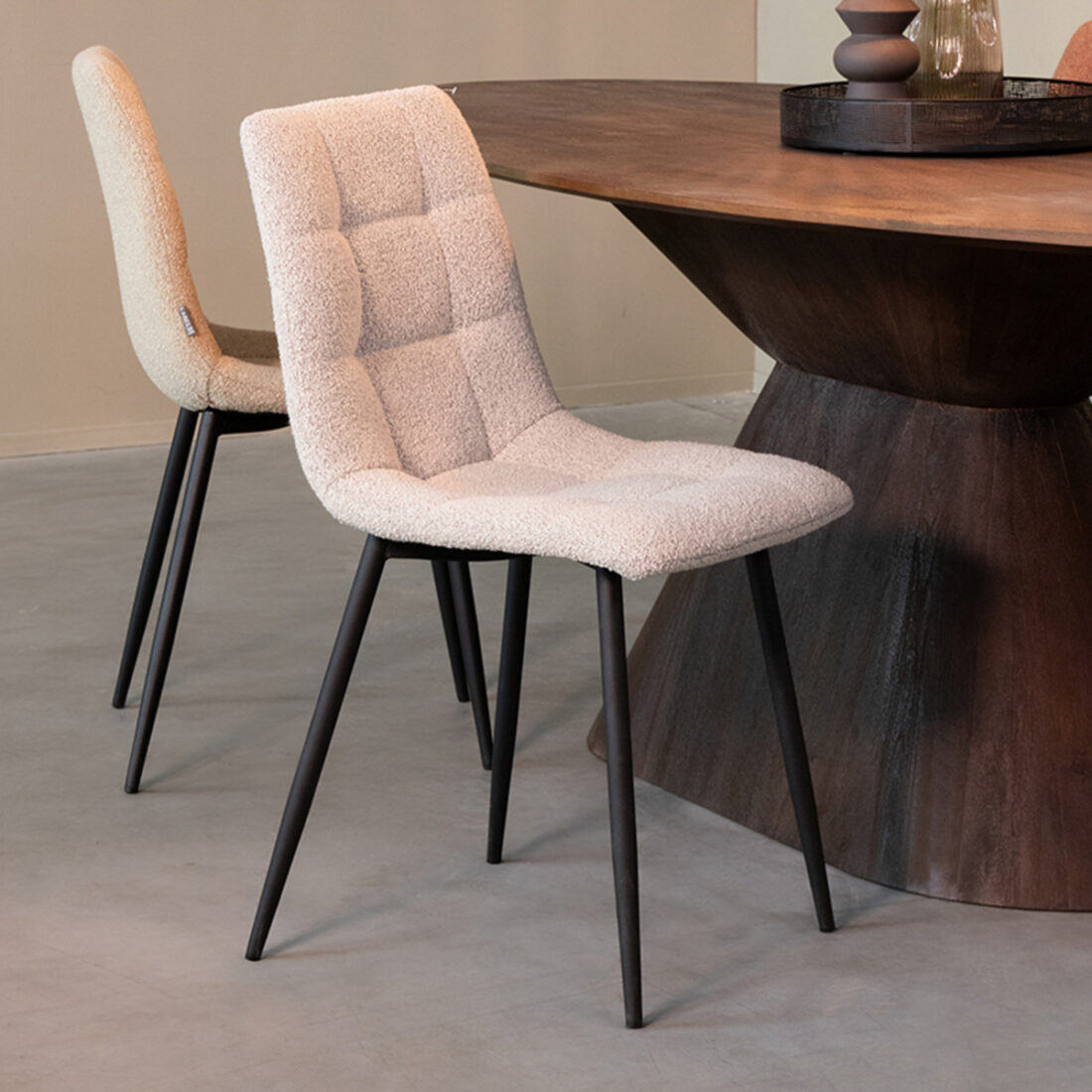 Eetkamerstoel Juul 8211 Naturel 8211 Boucle Minimale Bestelling 2 Stuks