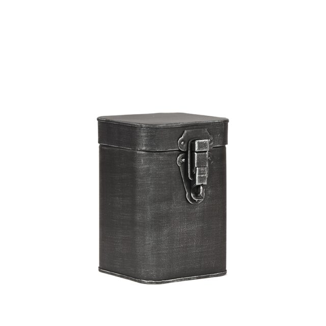 Opbergkist 8211 Antiek Grijs 8211 Metaal 8211 M 8211 12x12x17 Cm