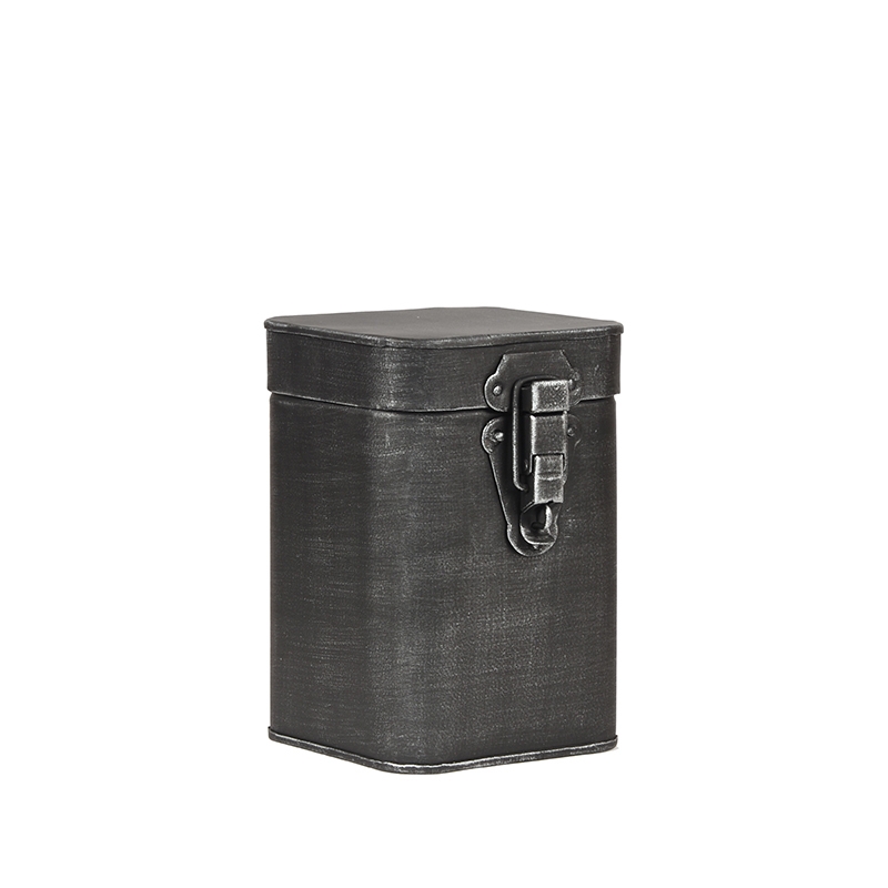 Opbergkist 8211 Antiek Grijs 8211 Metaal 8211 M 8211 12x12x17 Cm