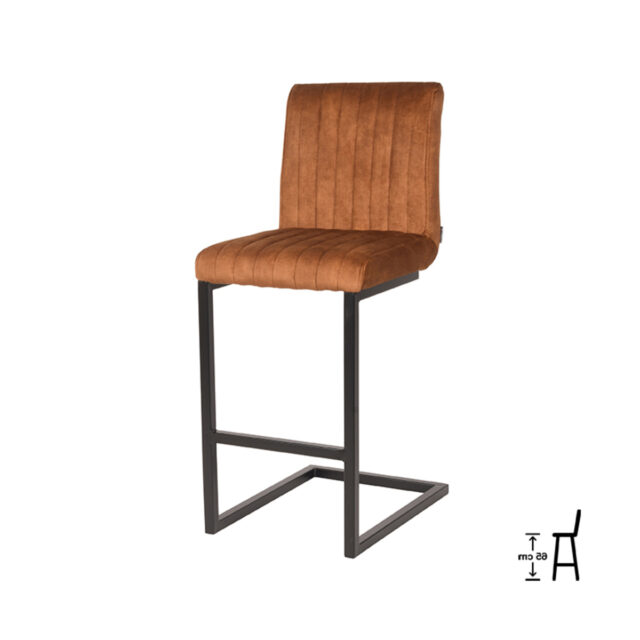 Barkruk Milo 8211 Oker 8211 Velours 8211 Zithoogte 65