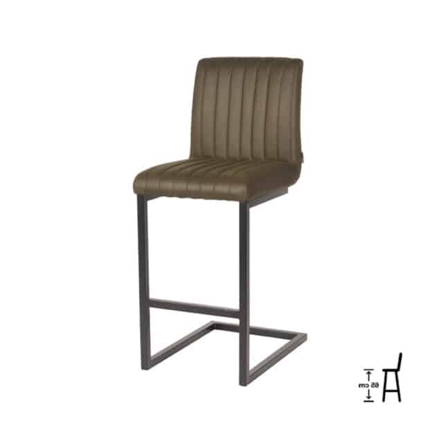 Barkruk Milo 8211 Army Green 8211 Microfiber 8211 Zithoogte 65