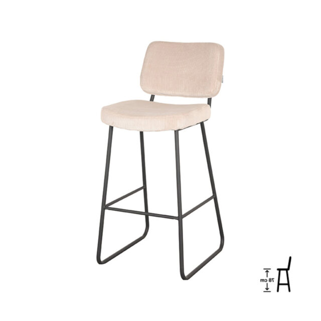 Barkruk Noah 8211 Naturel 8211 Ribcord 8211 Zithoogte 78